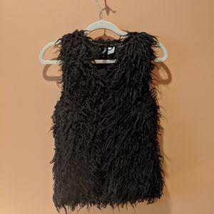 Black Faux Furry Vest